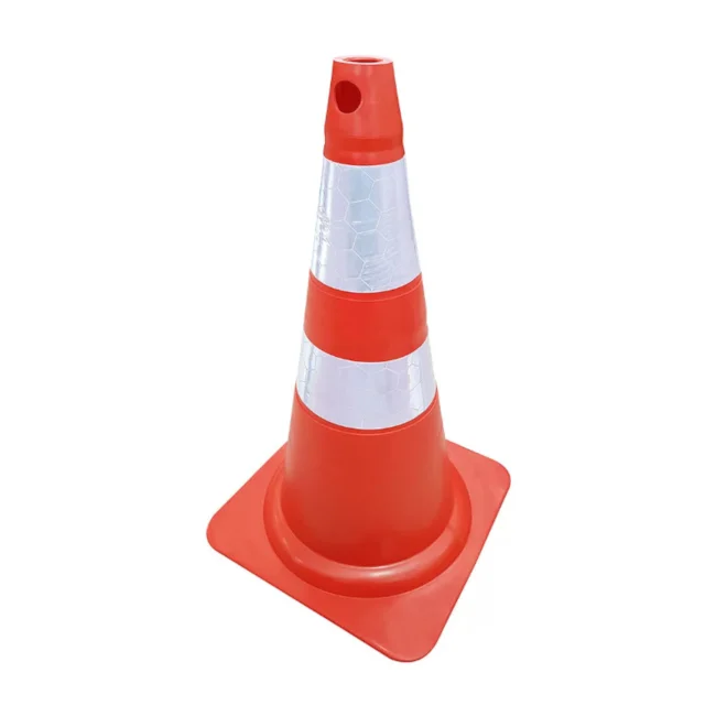 CONE FLEXÍVEL LARANJA/BRANCO 50 CM REFLETIVO PLASTCOR