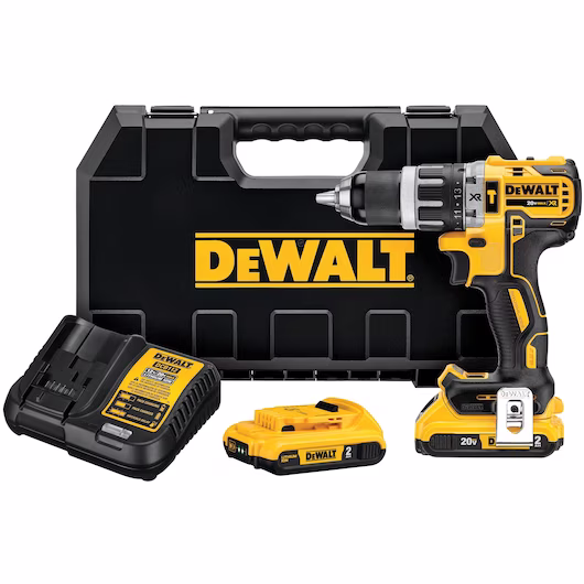 PARAFUSADEIRA E FURADEIRA DE IMPACTO A BATERIA 20V DCD796D2 COM 2 BATERIAS E CARREGADOR DEWALT