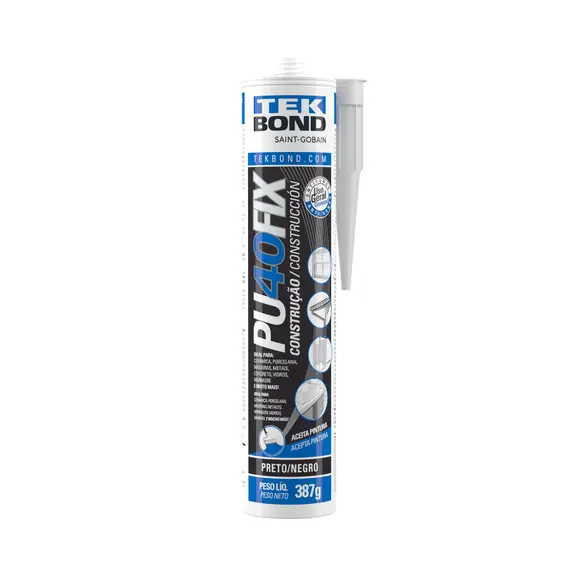 ADESIVO POLIURETANO PRETO 387G PU40FIX CONSTRUÇÃO TEKBOND