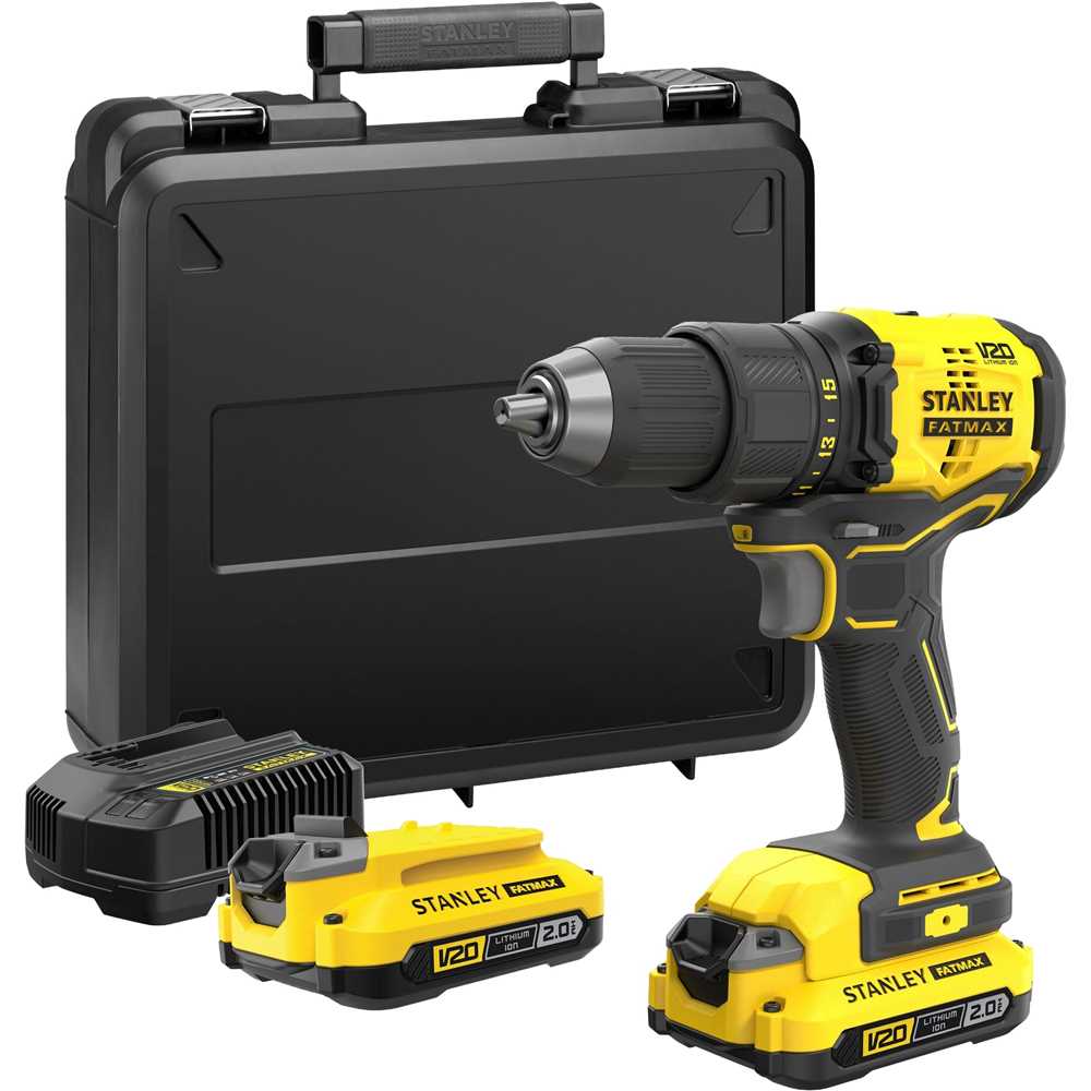 PARAFUSADEIRA E FURADEIRA A BATERIA 20V SBD710D2K COM 2 BATERIAS CARREGAVEIS STANLEY