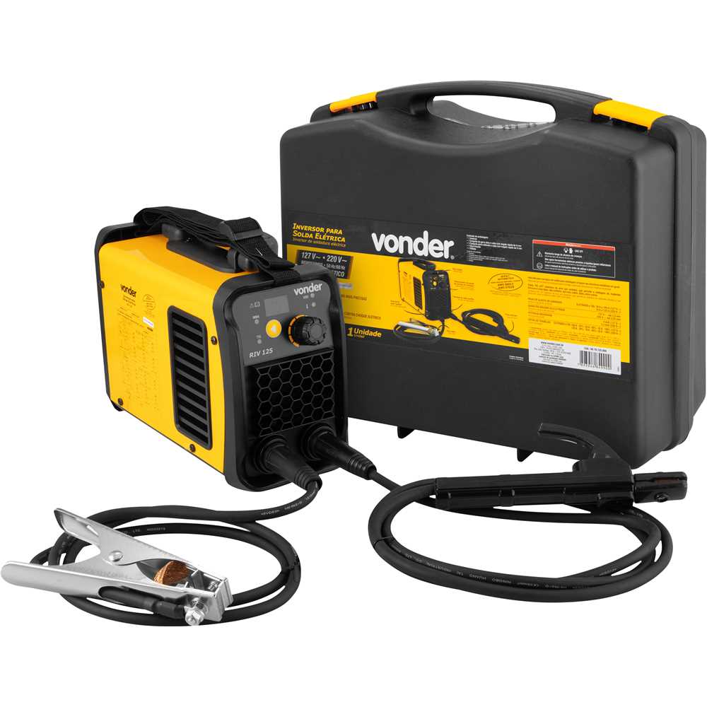 MAQUINA PARA SOLDA INVERSOR ELETRICO TIG 120A RIV125 BIV COM MALETA VONDER