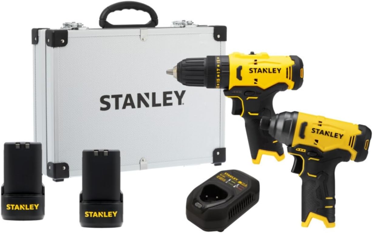PARAFUSADEIRA E FURADEIRA DE IMPACTO A BATERIA 12V KIT SCH10D2FK STANLEY
