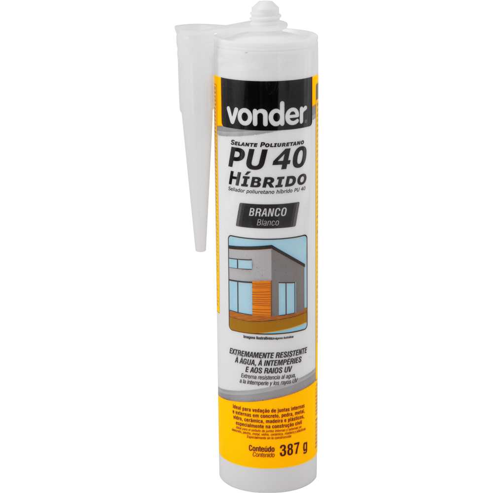 ADESIVO POLIURETANO BRANCO 387G PU40 HIBRIDO VONDER