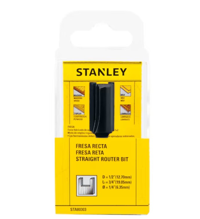 FRESA RETA PARALELA 1/2X1 HASTE 1/4 STANLEY