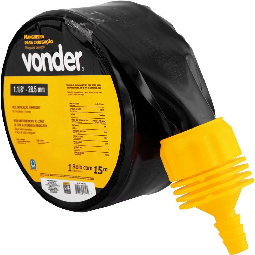 MANGUEIRA CHATA COM 15M PARA IRRIGACAO KIT JARDIM VONDER