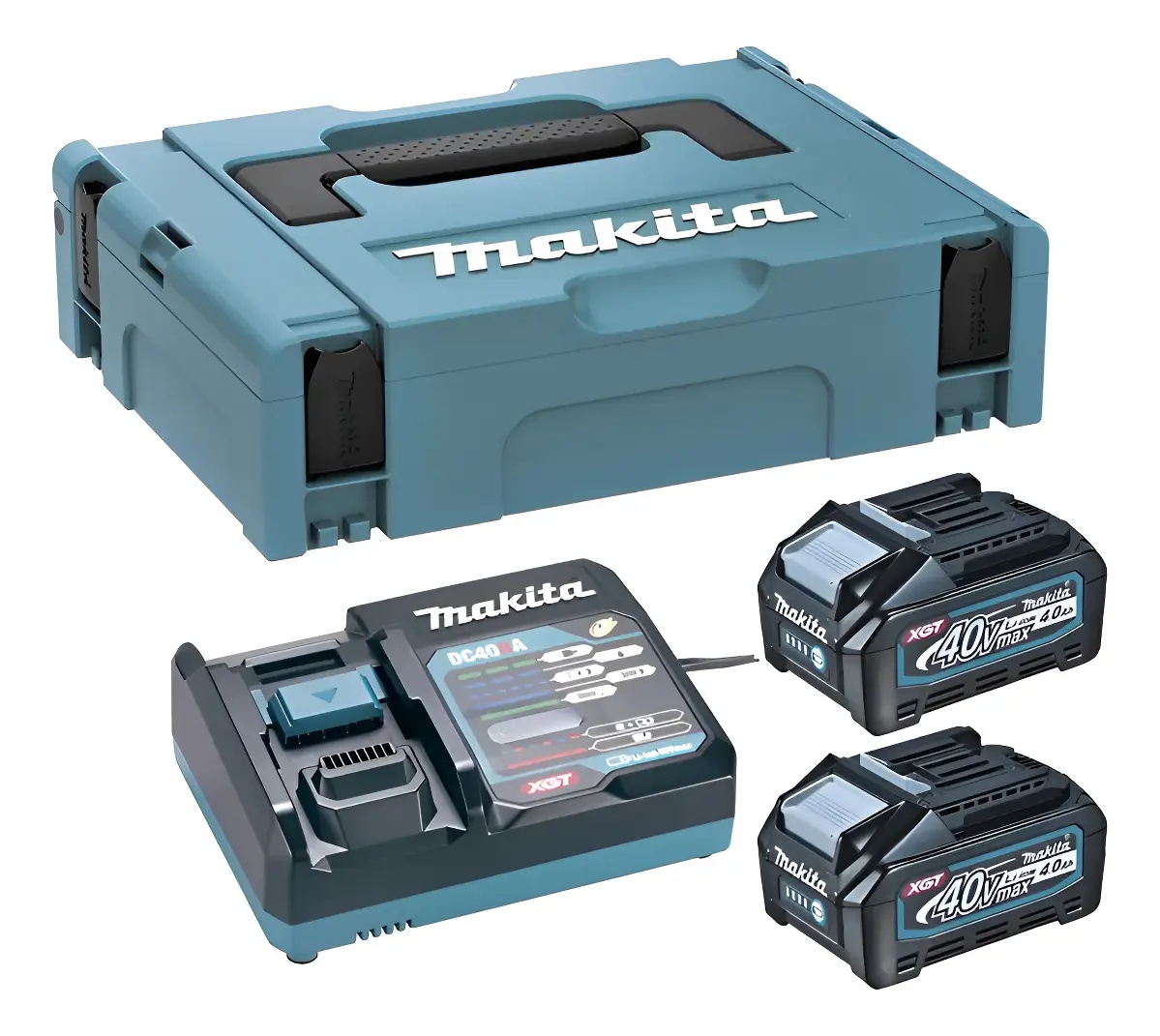 KIT 2 BATERIAS 40V 4,0AH BL4040 COM CARREGADOR DC40RA MAKITA