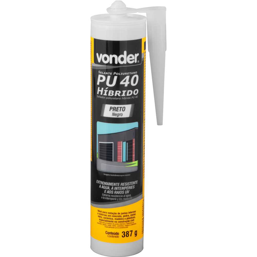 ADESIVO POLIURETANO PRETO 387G PU40 HÍBRIDO VONDER