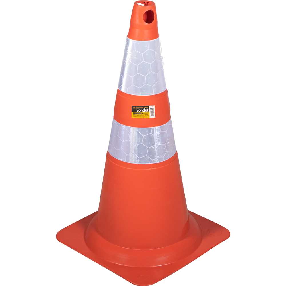 CONE BRANCO E LARANJA 75CM POLIETILENO VONDER