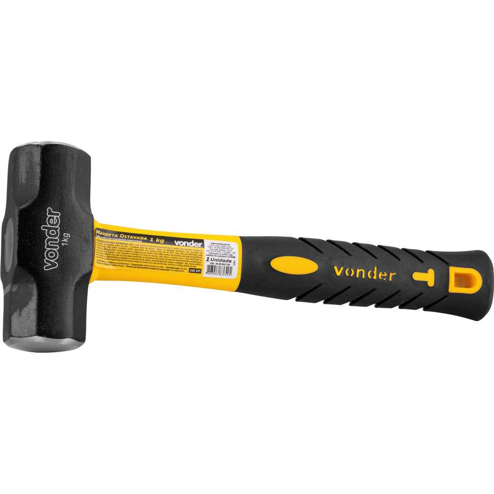 MARRETA 1,0KG COM CABO DE FIBRA VONDER