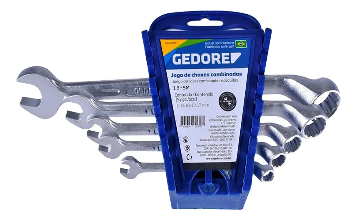 JOGO DE CHAVE COMBINADA 6-17MM 5 PEÇAS 1B-5M GEDORE