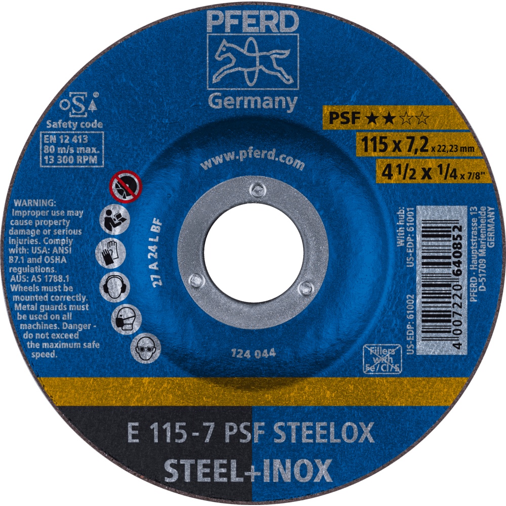 DISCO DE DESBASTE 115X6,3MM 4.1/2X1/4