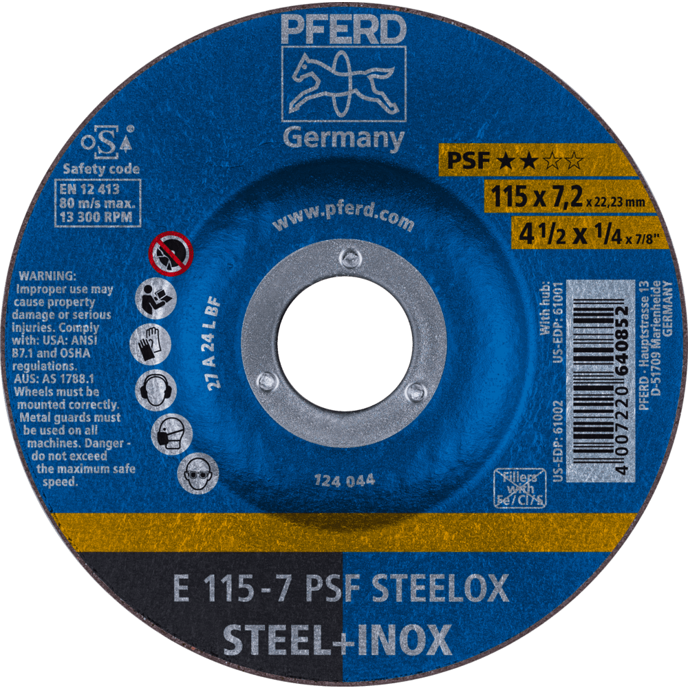 DISCO DE DESBASTE 115X6,3MM 4.1/2X1/4