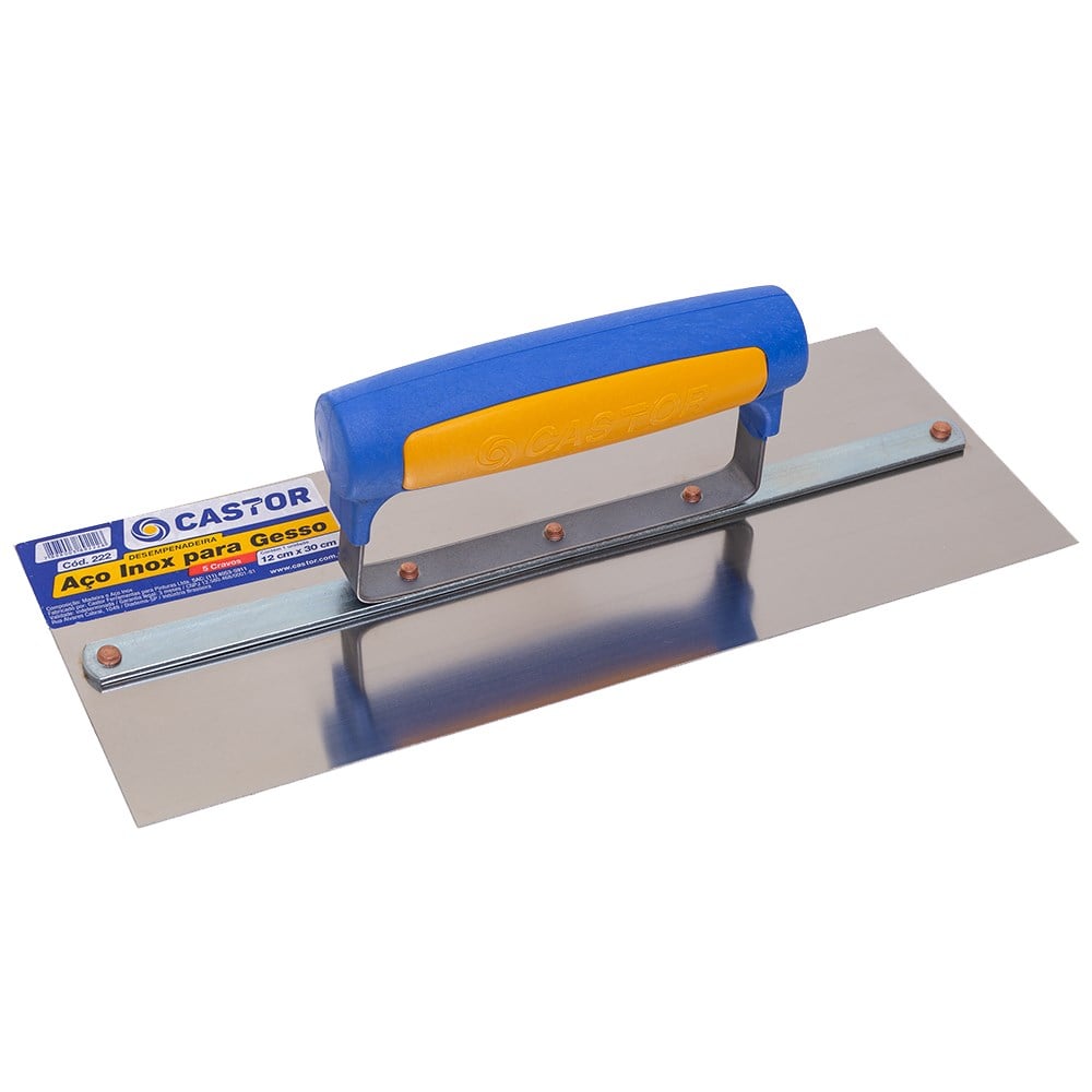 DESEMPENADEIRA DE AÇO PARA GESSO 120X300MM CASTOR