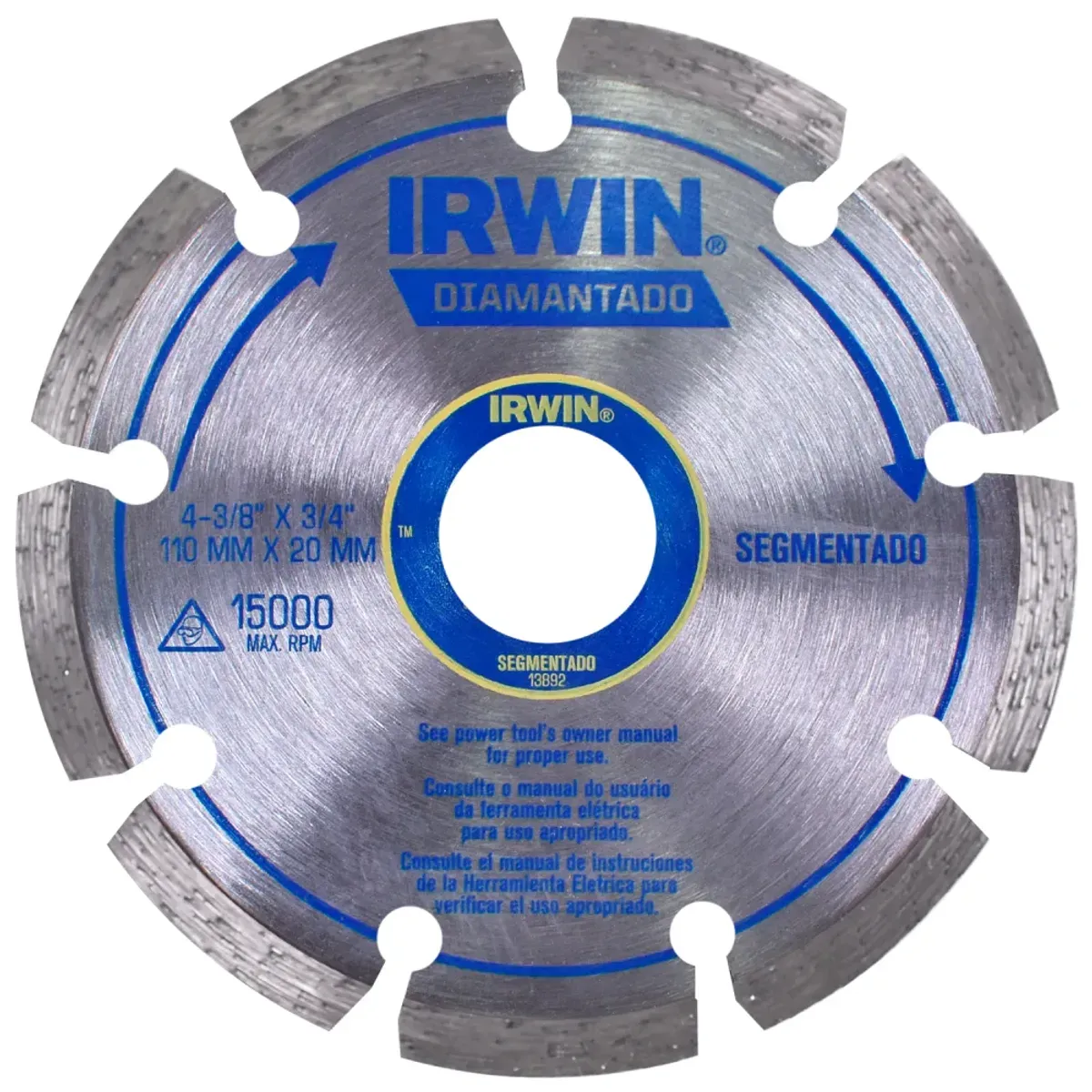 DISCO DIAMANTADO 110X20MM SEGMENTADO IRWIN