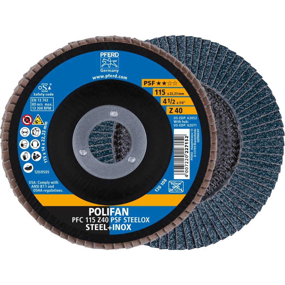 DISCO FLAP 115MM GRÂO 040 PFC PSF PFERD