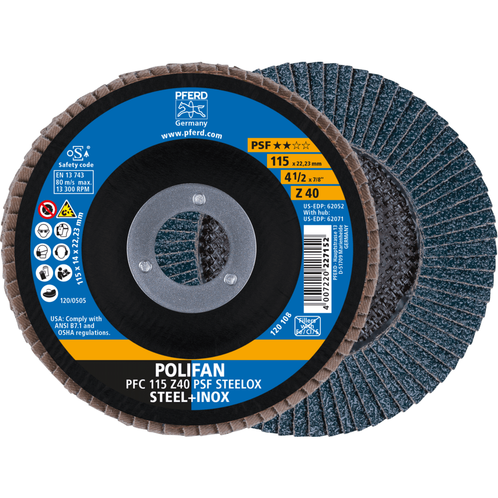 DISCO FLAP 115MM GRÂO 040 PFC PSF PFERD