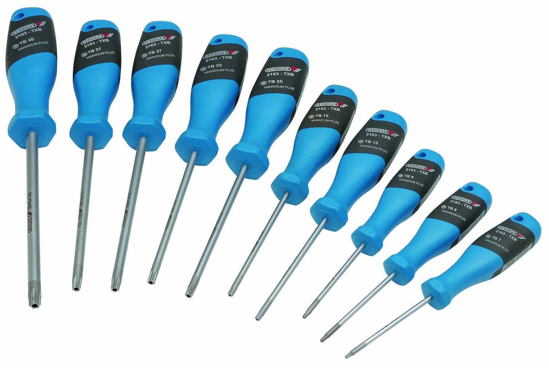JOGO DE CHAVE TORX COM CABO E GUIA T7XT40 COM 10 PECAS 2163TXB-10 GEDORE