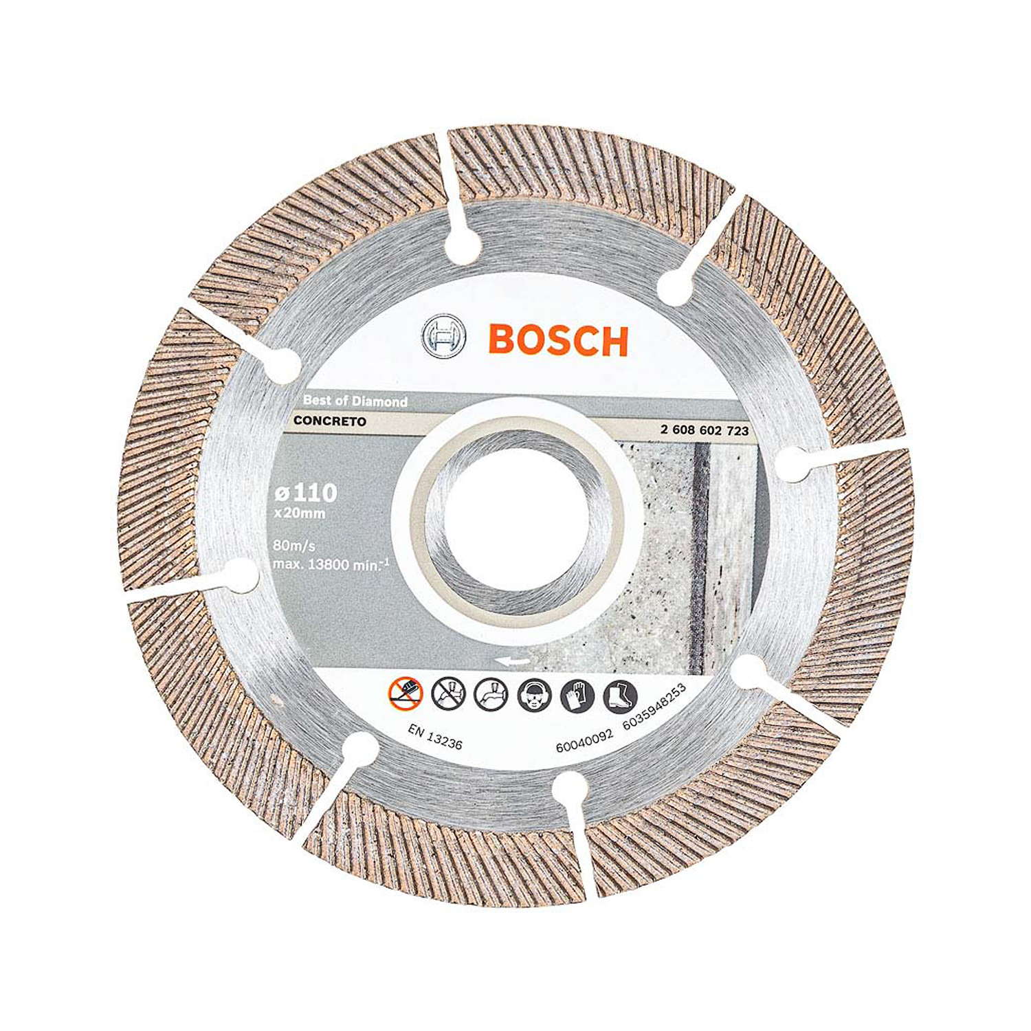 DISCO DIAMANTADO 110X20MM TURBO E SEGMENTADO BOSCH