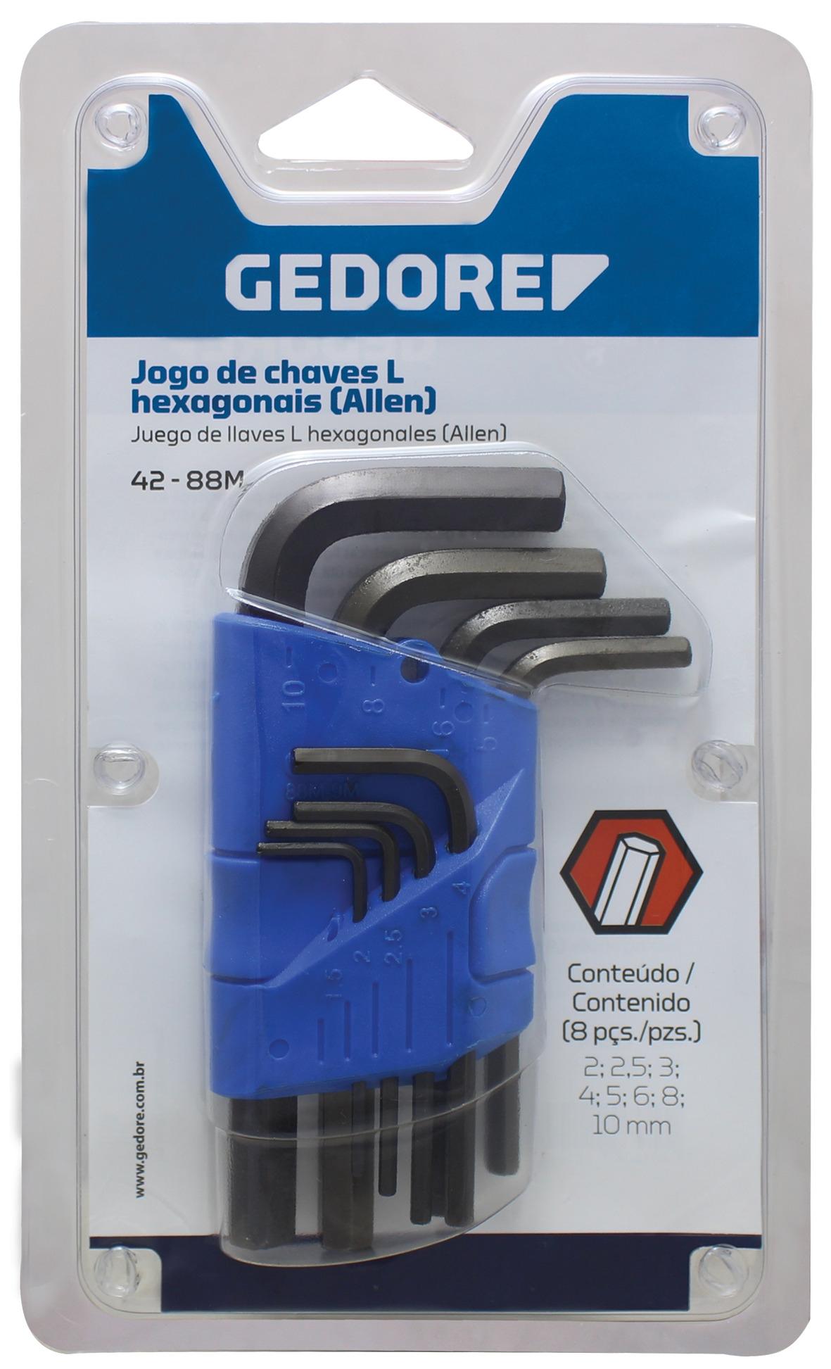 JOGO DE CHAVE ALLEN 3,0X14MM SUP COM 10 PECAS 42-10M GEDORE