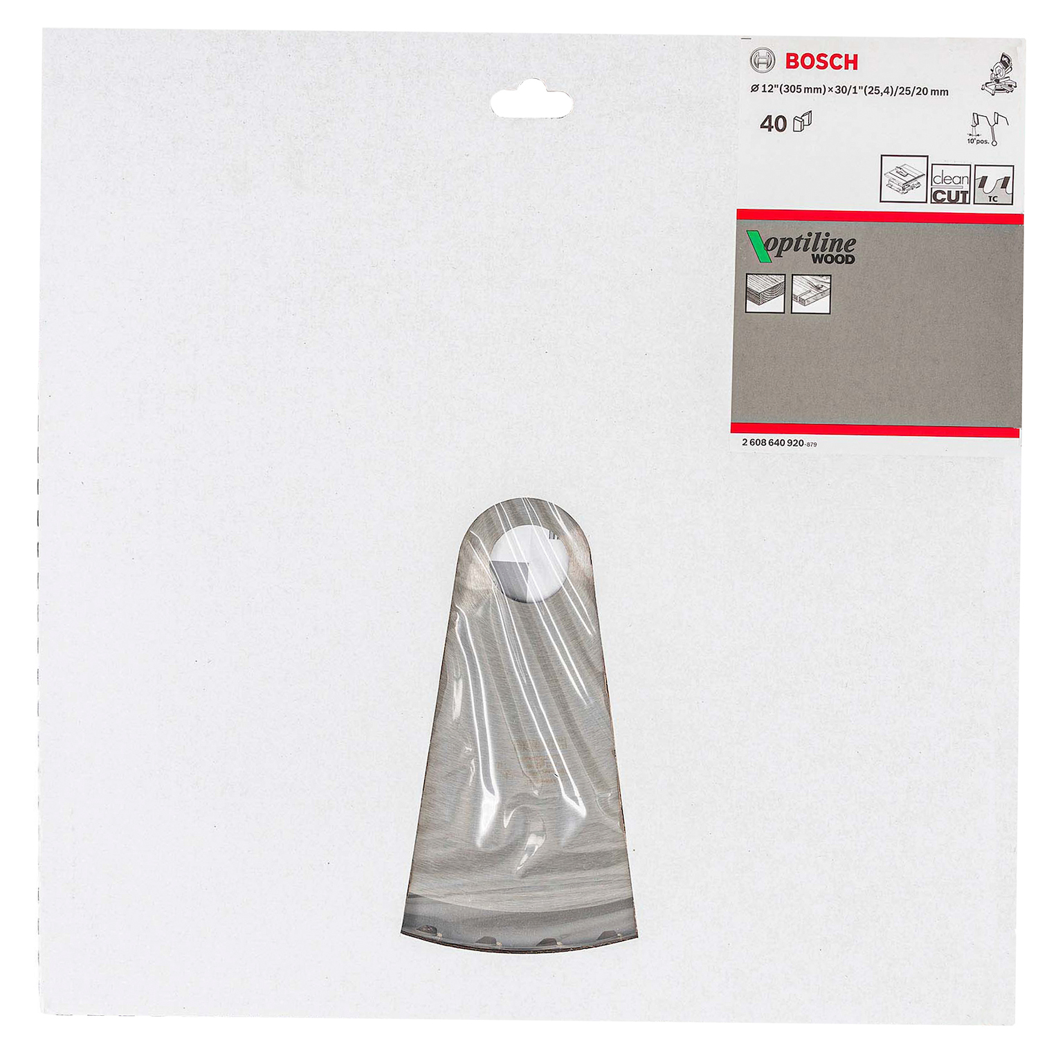 DISCO PARA SERRA CIRCULAR COM VID 300MM 40 DENTES BOSCH