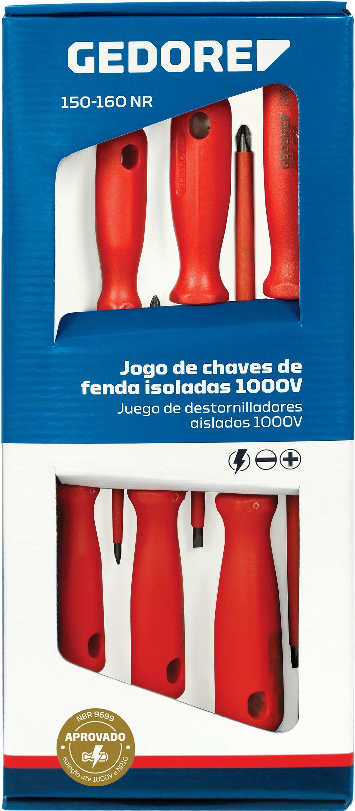 JOGO DE CHAVE DE FENDA PHILLIPS ISOLADA 1000V GEDORE