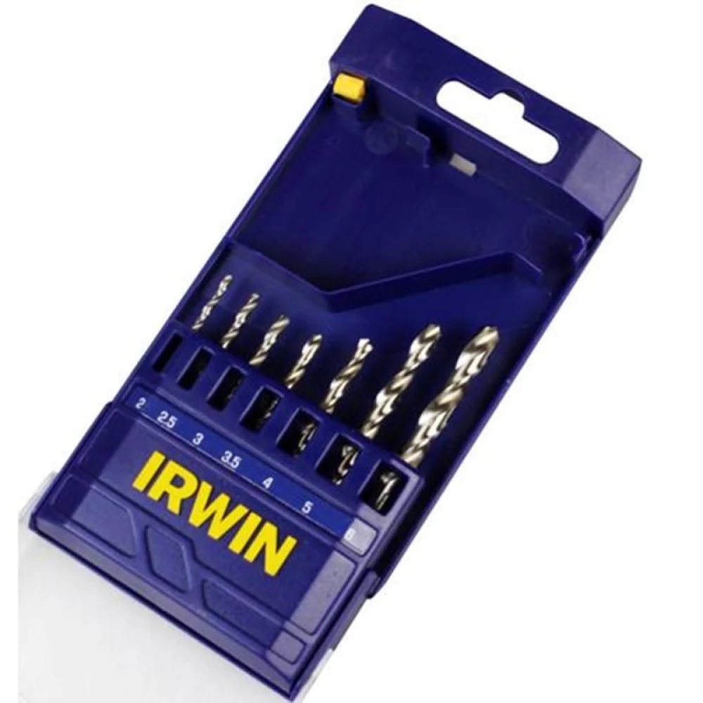 JOGO DE BROCA ACO RAPIDO 2 A 6MM COM 7 PECAS BLISTER IRWIN