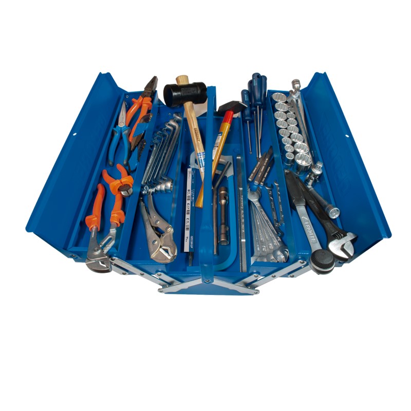 CAIXA METALICA PARA FERRAMENTAS 5 GAVETAS COM 73 PECAS 1335GM GEDORE