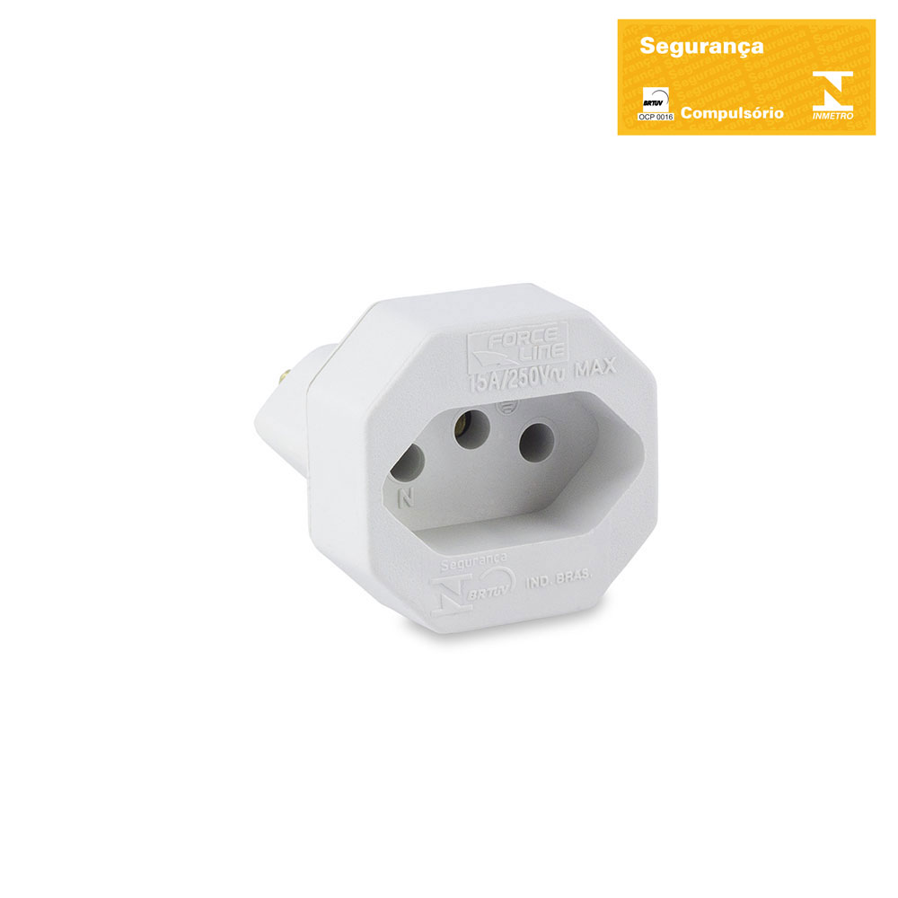 PINO ADAPTADOR 2P+T 15A UNIVERSAL FORCE LINE