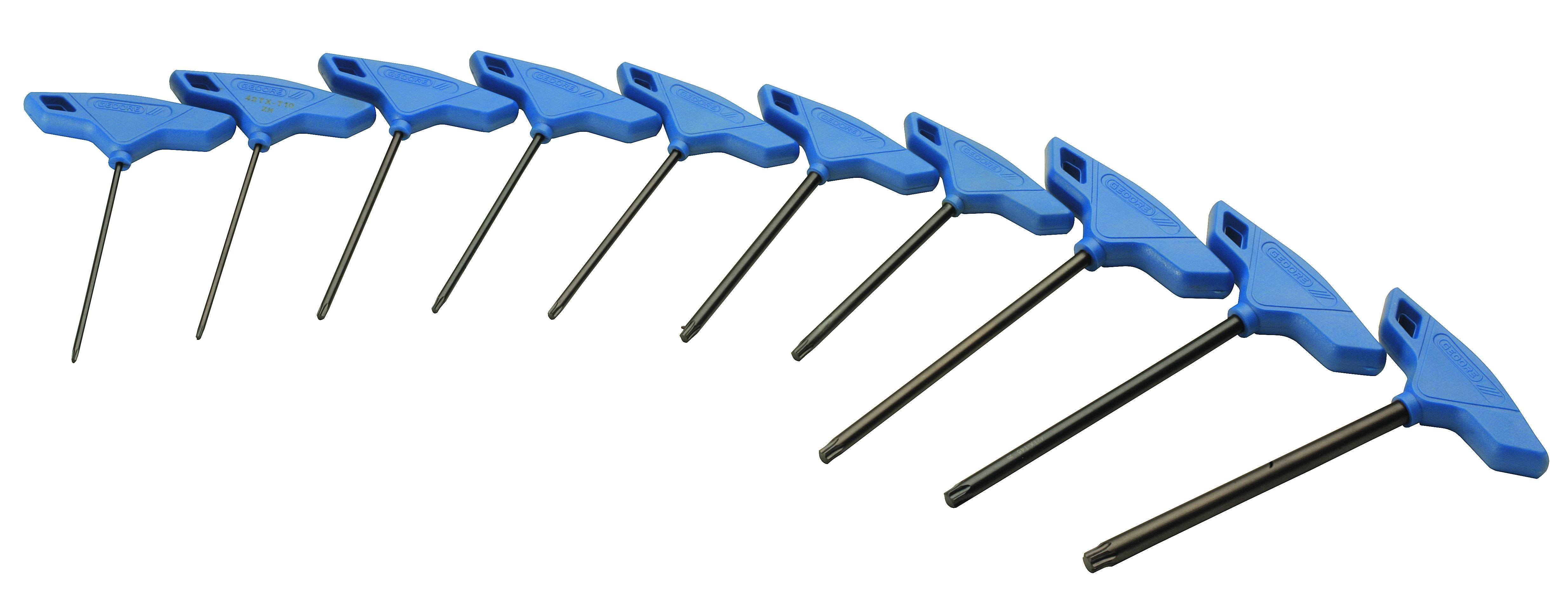 JOGO DE CHAVE TORX COM CABO T CAIXA DE PAPEL T5-T50 COM 14 PECAS 42TX-14 GEDORE