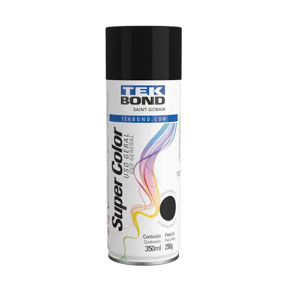 TINTA SPRAY PRETO FOSCO 350ML TEKBOND
