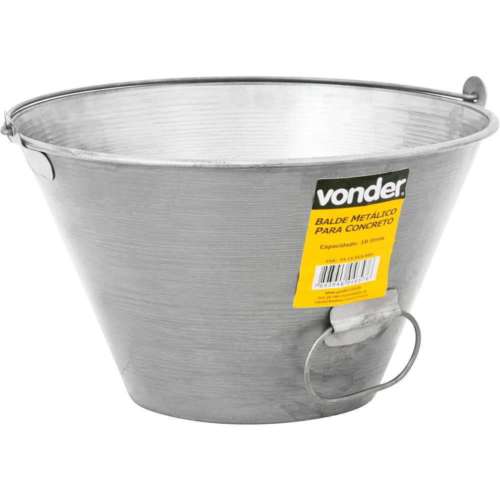 BALDE PARA CONCRETO AÇO 10L VONDER