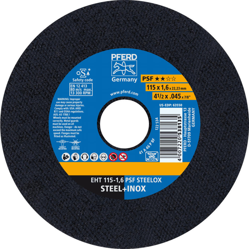 DISCO DE CORTE 115X1,6MM 4.1/2X1/16