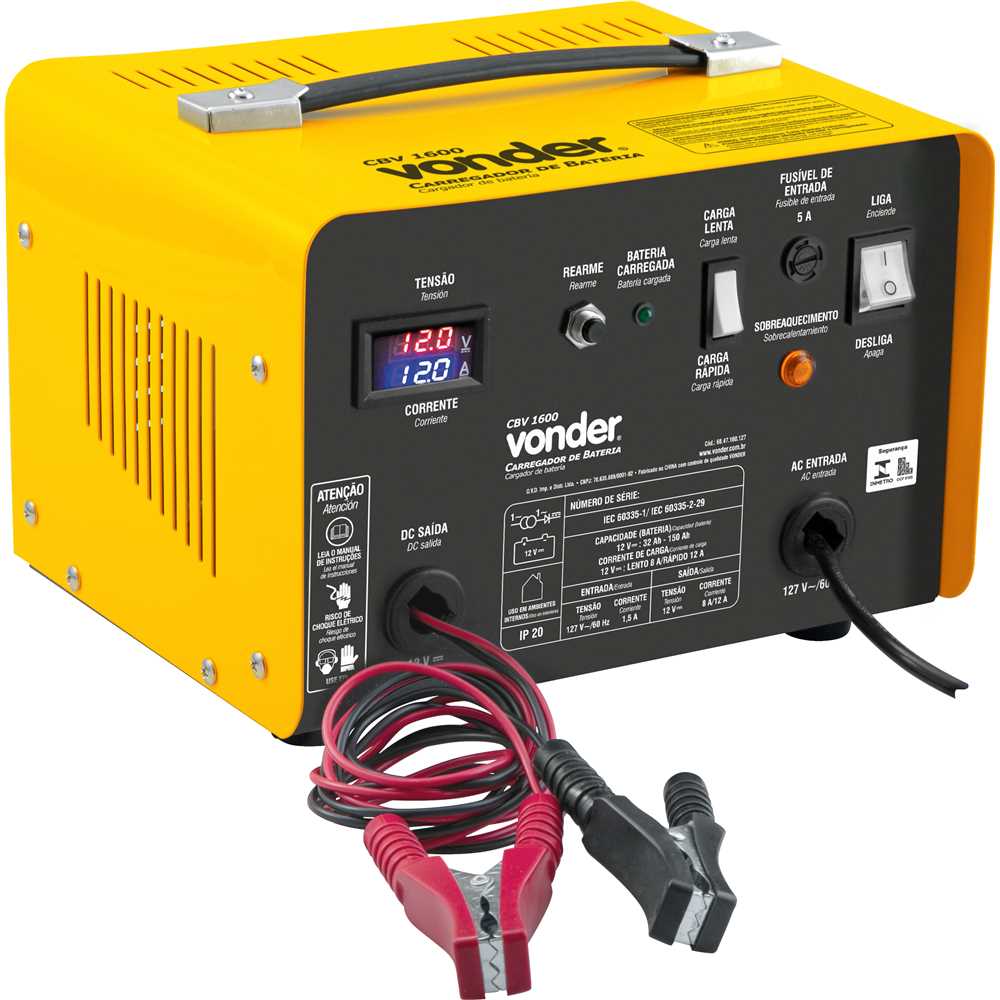 CARREGADOR DE BATERIA 12V 150AH CBV1600 127V VONDER