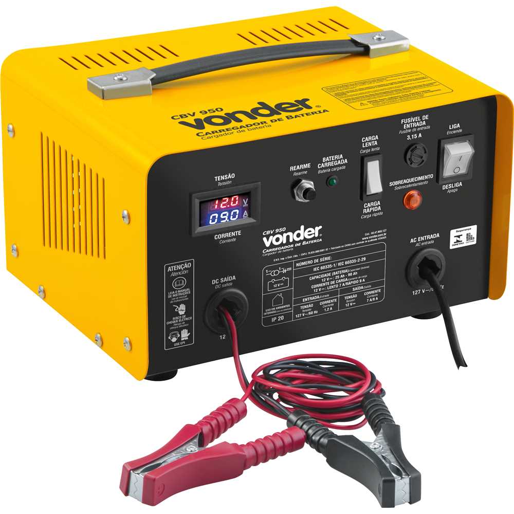 CARREGADOR DE BATERIA 12V 090AH CBV950 127V VONDER