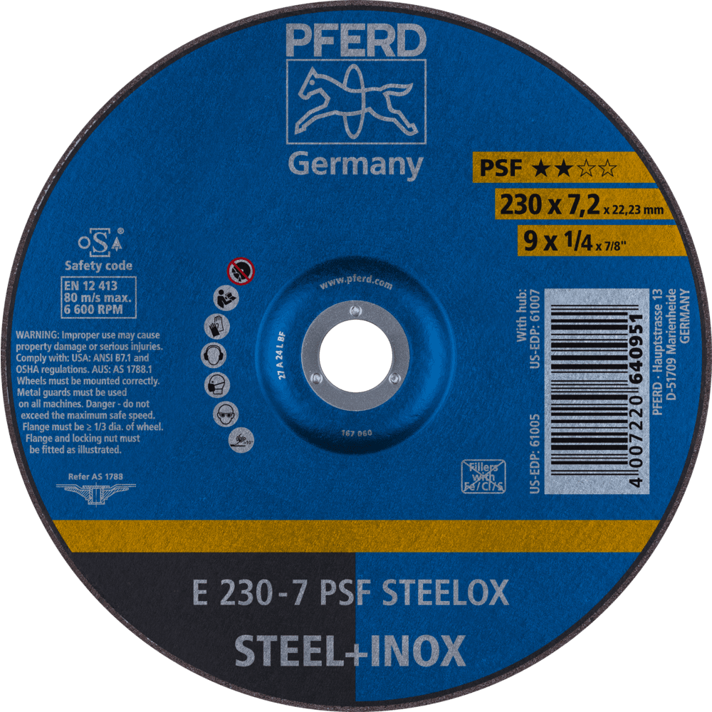 DISCO DE DESBASTE 230X7,2MM 9X9/32