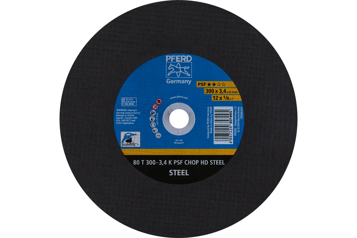 DISCO DE CORTE 300X3,4MM 12X9/64