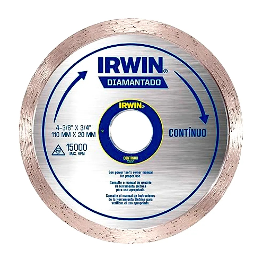 DISCO DIAMANTADO 110X20MM LISO PREMIUM IRWIN